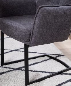 Jack & Alice Freischwinger Lecelles - Webstoff / Metall - Dunkelgrau -Deutschland Stühle Verkaufs-Shop 1000255021 220401 040 DETAILS P000000001000255021