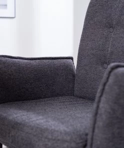 Jack & Alice Freischwinger Lecelles - Webstoff / Metall - Dunkelgrau -Deutschland Stühle Verkaufs-Shop 1000255021 220401 041 DETAILS P000000001000255021