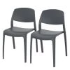 Blanke Design Esszimmerstuhl Smart (2er-Set) - Kunststoff - Dunkelgrau