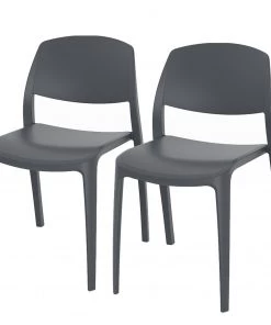 Blanke Design Esszimmerstuhl Smart (2er-Set) - Kunststoff - Dunkelgrau