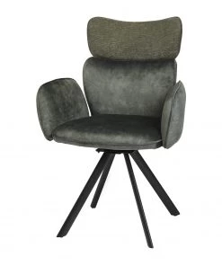 Jack & Alice Armlehnenstuhl Aveluy - Samt & Webstoff / Metall - Dunkelgrün