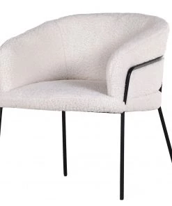 Red Living Armlehnenstuhl Bonneville - Microfaser / Eisen - Weiß / Schwarz