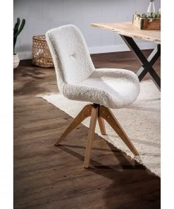 Red Living Polsterstuhl Bonlieu (2er-Set) - Bouclé / Eiche massiv - Weiß / Eiche -Deutschland Stühle Verkaufs-Shop 1000255638 210909 15183000008 MOOD DETAILS P000000001000255638 mood