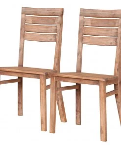 Red Living Esszimmerstuhl Boisset (2er-Set) - Akazie massiv