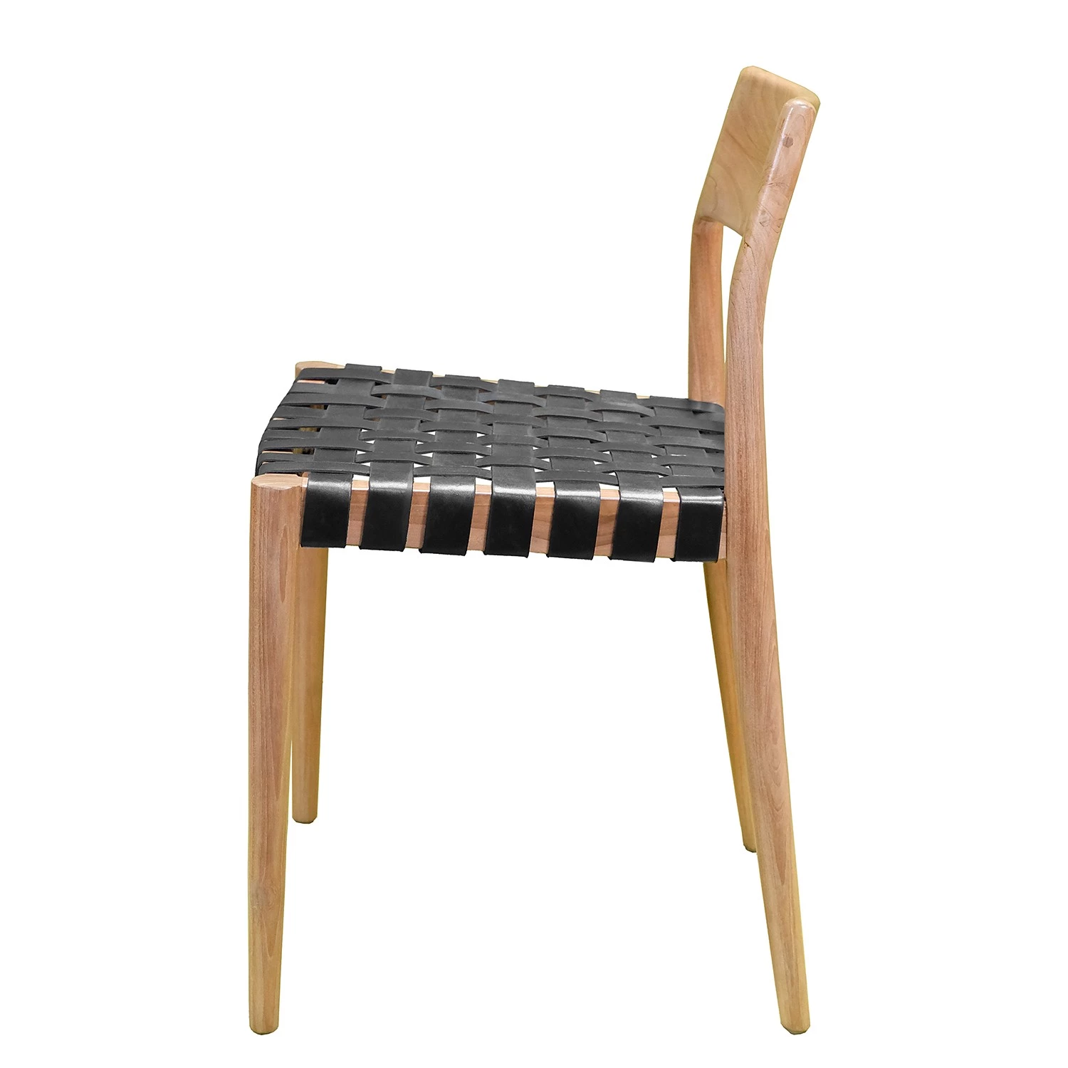 Ars manufacti Esszimmerstuhl Bourbourg - Echtleder / Teak massiv - Schwarz / Teak 3 Ars manufacti Esszimmerstuhl Bourbourg - Echtleder / Teak massiv - Schwarz / Teak – Bild 3