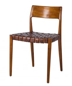 Ars manufacti Esszimmerstuhl Bourbourg - Echtleder / Teak massiv - Cognac