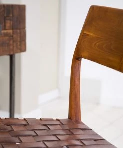 Ars manufacti Esszimmerstuhl Bourbourg - Echtleder / Teak massiv - Cognac -Deutschland Stühle Verkaufs-Shop 1000257232 220614 030 DETAILS P000000001000257232