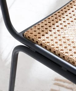 Ars manufacti Esszimmerstuhl Soru - Rattan / Eisen - Rattan / Schwarz -Deutschland Stühle Verkaufs-Shop 1000257235 220620 031 DETAILS P000000001000257235