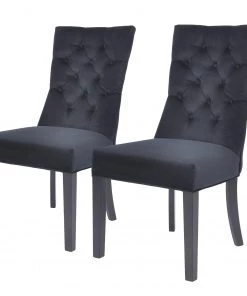 Maison Belfort Polsterstuhl Waroona II (2er-Set) - Schwarz - Schwarz