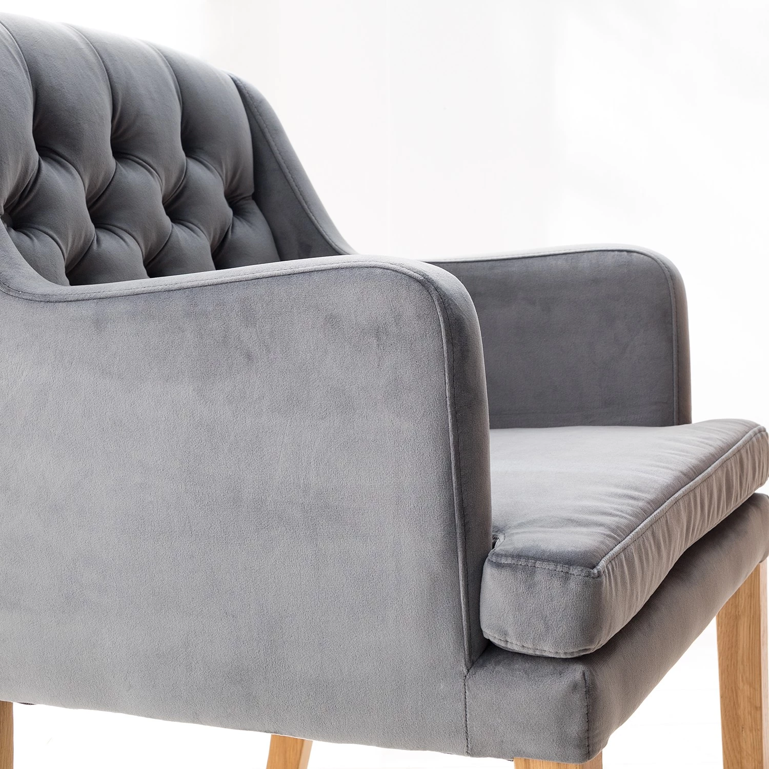 Maison Belfort Armlehnenstuhl Austin II - Grau - Eiche Hell 11 Maison Belfort Armlehnenstuhl Austin II - Grau - Eiche Hell – Bild 11