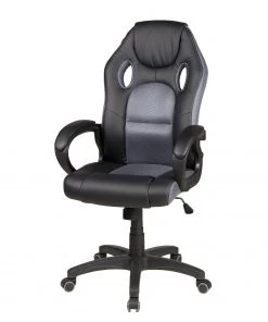 Duo Collection Bürostuhl Riley - Kunstleder & Netzstoff - Grau / Schwarz