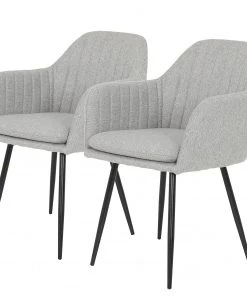 Red Living Armlehnenstuhl Turtola (2er-Set) - Lichtgrau