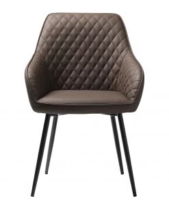 Red Living Armlehnenstuhl Dela II (2er-Set) - Kunstleder / Metall - Dunkelbraun / Schwarz -Deutschland Stühle Verkaufs-Shop 1000266930 210525 14342100017 DETAILS P000000001000266930