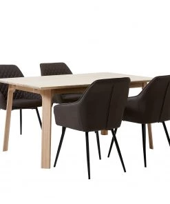 Red Living Armlehnenstuhl Dela II (2er-Set) - Kunstleder / Metall - Dunkelbraun / Schwarz -Deutschland Stühle Verkaufs-Shop 1000266930 210525 14342100018 DETAILS P000000001000266930