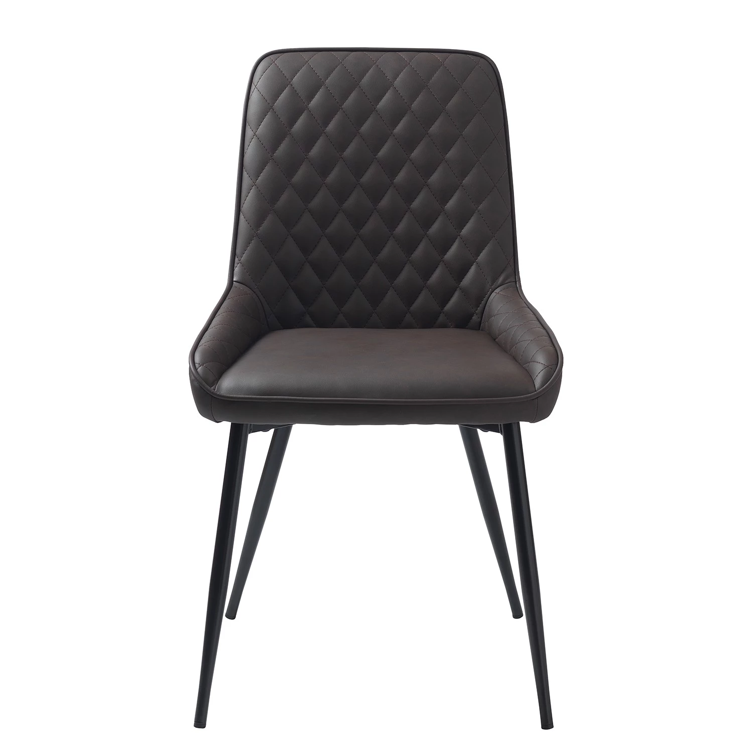 Red Living Esszimmerstuhl Dela II (2er-Set) - Kunstleder / Metall - Dunkelbraun / Schwarz 3 Red Living Esszimmerstuhl Dela II (2er-Set) - Kunstleder / Metall - Dunkelbraun / Schwarz – Bild 3