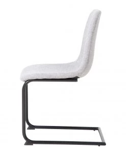 Fredriks Freischwinger Beal (2er-Set) - Leinen / Stahl - Lichtgrau / Schwarz -Deutschland Stühle Verkaufs-Shop 1000267827 220823 040 DETAILS P000000001000267827