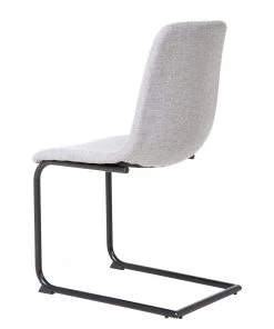 Fredriks Freischwinger Beal (2er-Set) - Leinen / Stahl - Lichtgrau / Schwarz -Deutschland Stühle Verkaufs-Shop 1000267827 220823 050 DETAILS P000000001000267827