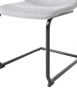 Fredriks Freischwinger Beal (2er-Set) - Leinen / Stahl - Lichtgrau / Schwarz -Deutschland Stühle Verkaufs-Shop 1000267827 220823 075 DETAILS P000000001000267827