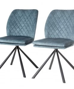 Fredriks Esszimmerstuhl Beed (2er-Set) - Blaugrau