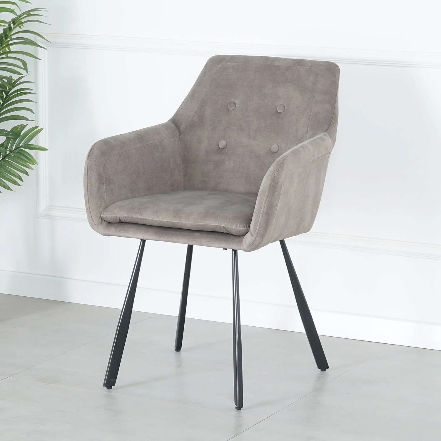 Ars manufacti Armlehnenstuhl Yuna - Taupe 2 Ars manufacti Armlehnenstuhl Yuna - Taupe – Bild 2