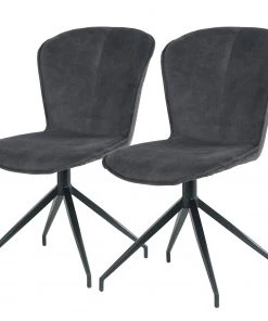 Ars manufacti Polsterstuhl Yves (2er-Set) - Dunkelgrau