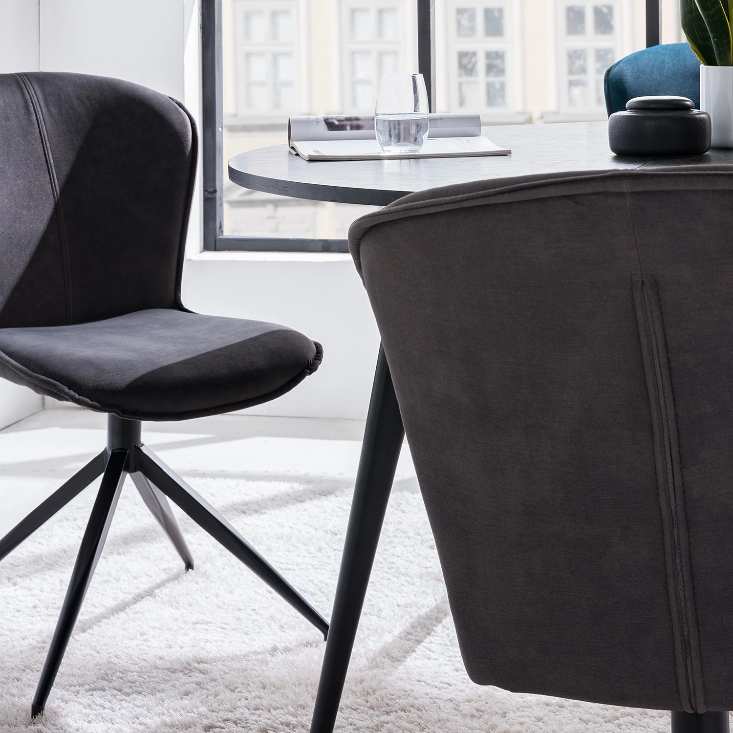 Ars manufacti Polsterstuhl Yves (2er-Set) - Dunkelgrau 4 Ars manufacti Polsterstuhl Yves (2er-Set) - Dunkelgrau – Bild 4