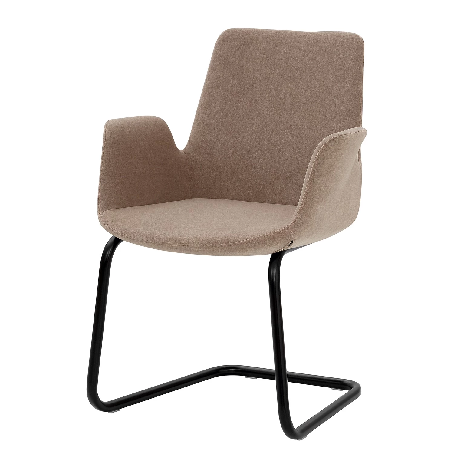 Mayer Sitzmöbel Freischwinger myHELIOS - Flachgewebe / Stahl - Hellbraun / Schwarz 1 Mayer Sitzmöbel Freischwinger myHELIOS - Flachgewebe / Stahl - Hellbraun / Schwarz