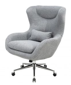 Furnitive Bürosessel Barnard - Webstoff / Metall - Hellgrau / Chrom