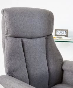 Furnitive Massagebürostuhl Barking - (mit Massagefunktion) - Flachgewebe / Metall - Grau / Schwarz -Deutschland Stühle Verkaufs-Shop 1000272622 220628 030 DETAILS P000000001000272622