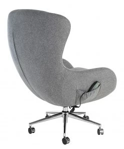 Furnitive Massagebürostuhl Barnard - (mit Massagefunktion) - Webstoff / Metall - Hellgrau / Chrom -Deutschland Stühle Verkaufs-Shop 1000272624 220629 060 DETAILS P000000001000272624