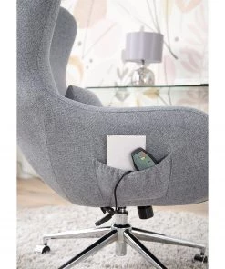 Furnitive Massagebürostuhl Barnard - (mit Massagefunktion) - Webstoff / Metall - Hellgrau / Chrom -Deutschland Stühle Verkaufs-Shop 1000272624 220823 030 DETAILS P000000001000272624