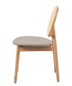 Studio Copenhagen Esszimmerstuhl Coy (2er-Set) - Rattan & Webstoff / Buche massiv - Cappuccino -Deutschland Stühle Verkaufs-Shop 1000273456 220420 035 DETAILS P000000001000273456