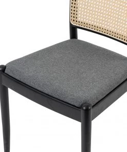 Studio Copenhagen Esszimmerstuhl Cutis (2er-Set) - Rattan & Webstoff / Buche massiv - Grau -Deutschland Stühle Verkaufs-Shop 1000273459 220420 050 DETAILS P000000001000273459