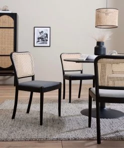 Studio Copenhagen Esszimmerstuhl Cutis (2er-Set) - Rattan & Webstoff / Buche massiv - Grau -Deutschland Stühle Verkaufs-Shop 1000273459 220819 021 MOOD DETAILS P000000001000273459 mood