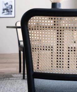 Studio Copenhagen Esszimmerstuhl Cutis (2er-Set) - Rattan & Webstoff / Buche massiv - Grau -Deutschland Stühle Verkaufs-Shop 1000273459 220819 031 DETAILS P000000001000273459