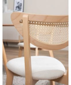 Studio Copenhagen Esszimmerstuhl Danny (2er-Set) - Rattan & Webstoff / Buche massiv - Rattan & Creme / Buche -Deutschland Stühle Verkaufs-Shop 1000273461 220819 033 DETAILS P000000001000273461