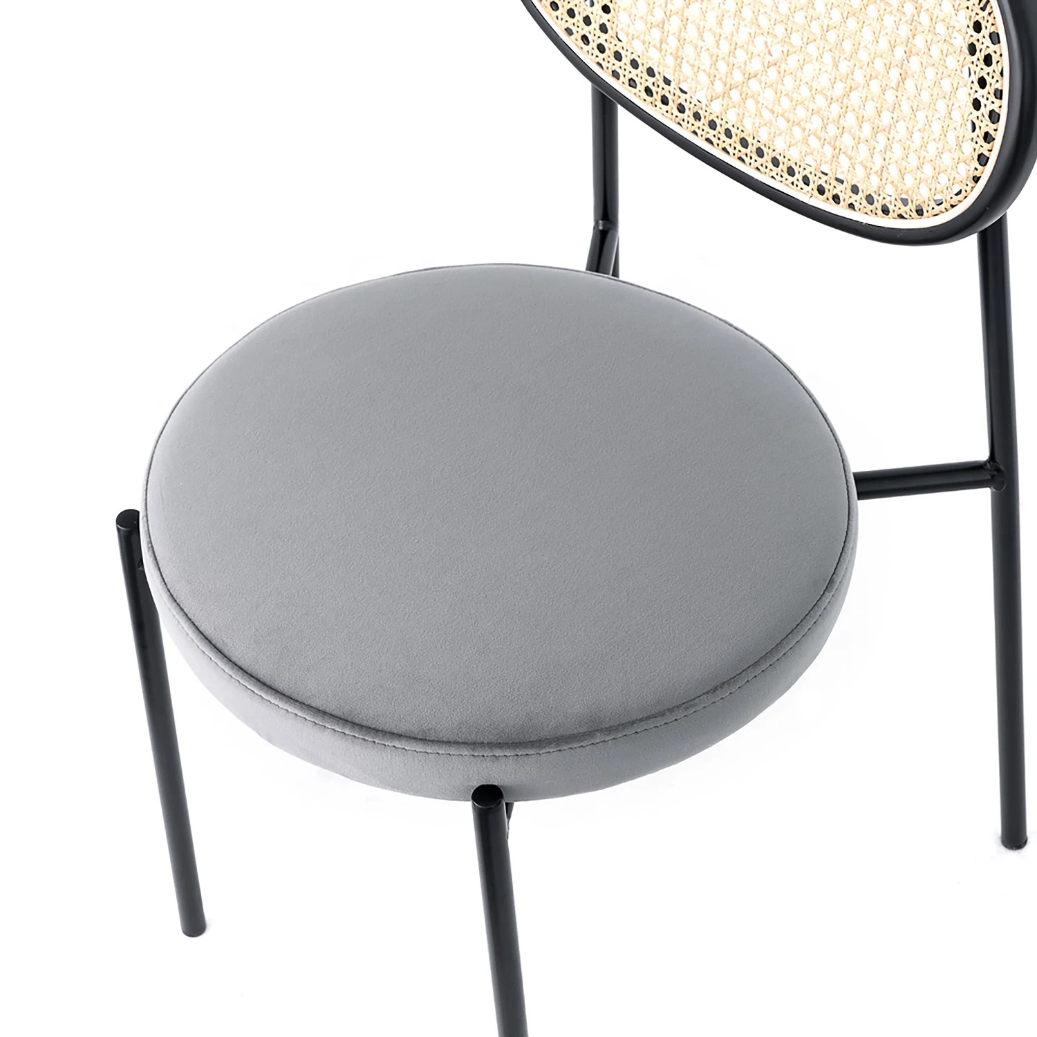 Studio Copenhagen Esszimmerstuhl Davie (2er-Set) - Rattan & Webstoff / Metall - Lichtgrau 6 Studio Copenhagen Esszimmerstuhl Davie (2er-Set) - Rattan & Webstoff / Metall - Lichtgrau – Bild 6