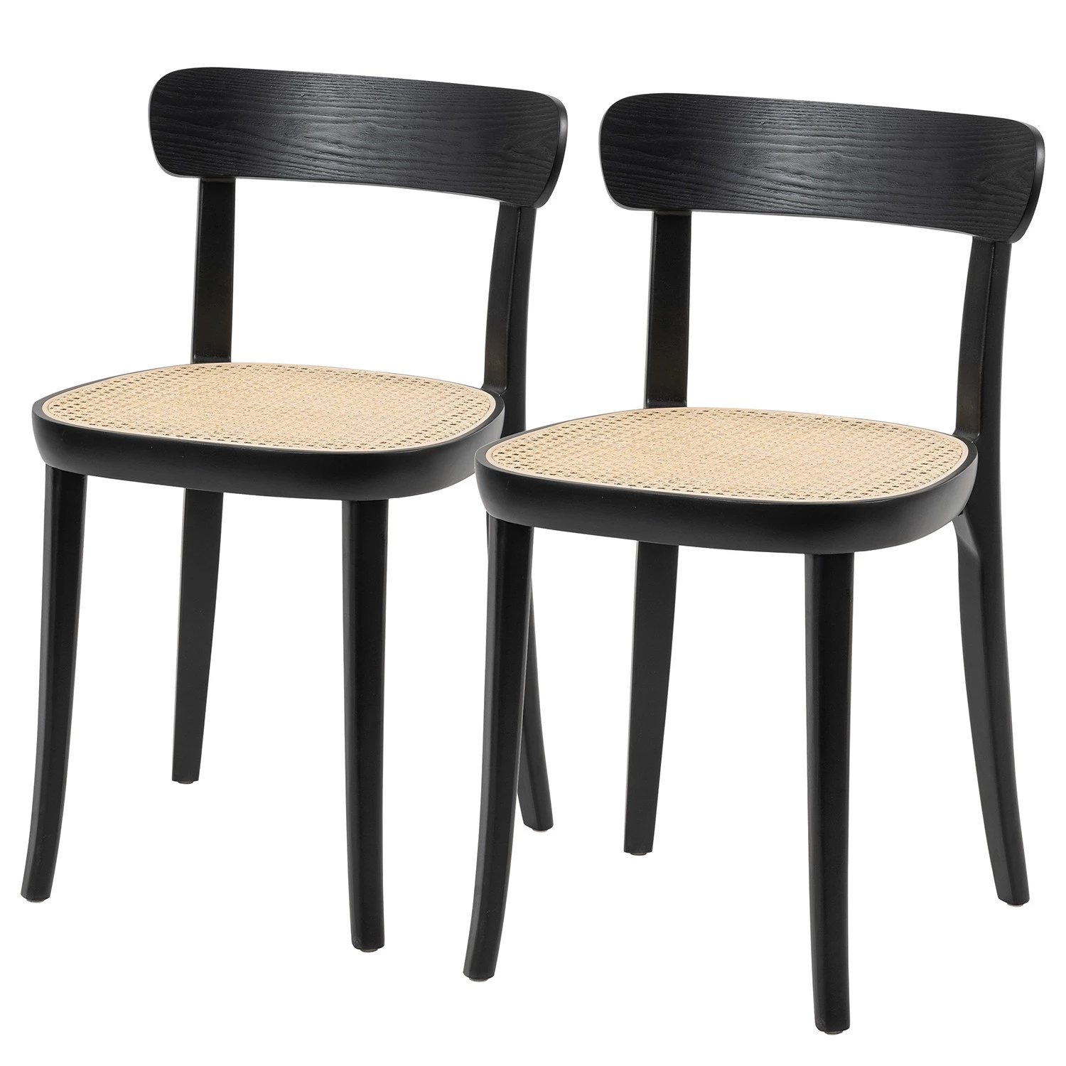 Studio Copenhagen Esszimmerstuhl Darcey (2er-Set) - Polywood & Rattan / Buche massiv - Rattan / Schwarz 1 Studio Copenhagen Esszimmerstuhl Darcey (2er-Set) - Polywood & Rattan / Buche massiv - Rattan / Schwarz