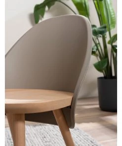 Mørteens Esszimmerstuhl Doon (2er-Set) - Kunststoff / Buche massiv - Taupe / Buche -Deutschland Stühle Verkaufs-Shop 1000273467 220819 030 DETAILS P000000001000273467