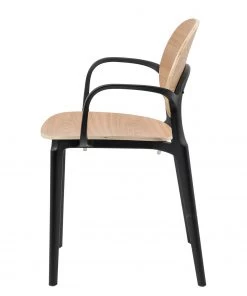 Studio Copenhagen Armlehnenstuhl Day (2er-Set) - Polywood / Kunststoff - Eiche Dekor / Schwarz -Deutschland Stühle Verkaufs-Shop 1000273479 220420 035 DETAILS P000000001000273479