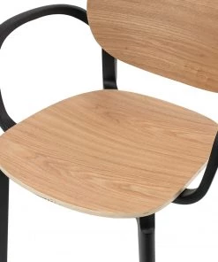 Studio Copenhagen Armlehnenstuhl Day (2er-Set) - Polywood / Kunststoff - Eiche Dekor / Schwarz -Deutschland Stühle Verkaufs-Shop 1000273479 220420 050 DETAILS P000000001000273479