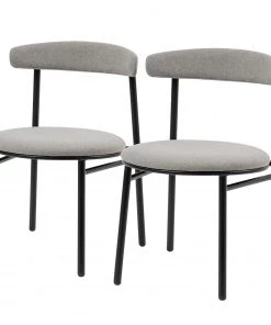 Studio Copenhagen Esszimmerstuhl Embi (2er-Set) - Webstoff / Metall - Grau / Schwarz