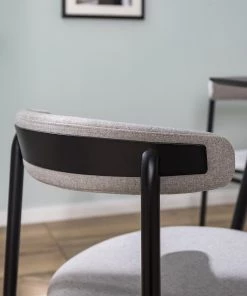 Studio Copenhagen Esszimmerstuhl Embi (2er-Set) - Webstoff / Metall - Grau / Schwarz -Deutschland Stühle Verkaufs-Shop 1000273482 220728 023 MOOD DETAILS P000000001000273482 mood