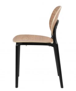 Studio Copenhagen Esszimmerstuhl Day (2er-Set) - Polywood / Kunststoff - Eiche Dekor / Schwarz -Deutschland Stühle Verkaufs-Shop 1000273483 220420 035 DETAILS P000000001000273483