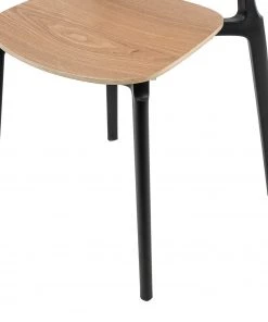 Studio Copenhagen Esszimmerstuhl Day (2er-Set) - Polywood / Kunststoff - Eiche Dekor / Schwarz -Deutschland Stühle Verkaufs-Shop 1000273483 220420 055 DETAILS P000000001000273483