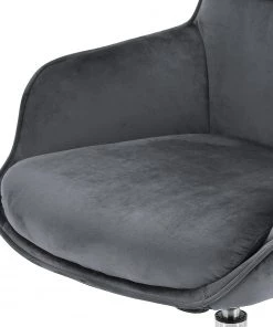 Furnitive Bürostuhl Stody - Samt / Metall - Dunkelgrau / Chrom 7 Furnitive Bürostuhl Stody - Samt / Metall - Dunkelgrau / Chrom -Deutschland Stühle Verkaufs-Shop 1000274200 211126 132905000043 DETAILS P000000001000274200