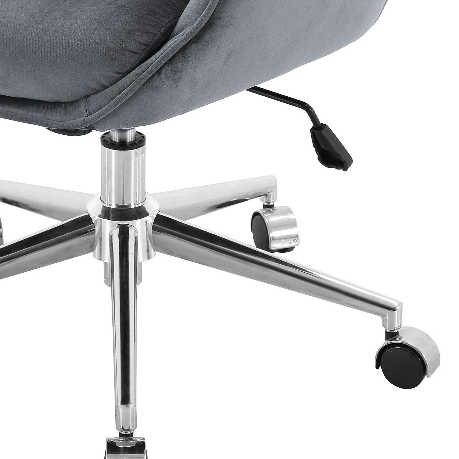 Furnitive Bürostuhl Stody - Samt / Metall - Dunkelgrau / Chrom 4 Furnitive Bürostuhl Stody - Samt / Metall - Dunkelgrau / Chrom – Bild 4