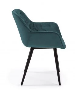 Jack & Alice Armlehnenstuhl Kiana (2er-Set) - Samt / Stahl - Petrol / Schwarz -Deutschland Stühle Verkaufs-Shop 1000274208 210618 10464100041 DETAILS P000000001000274208