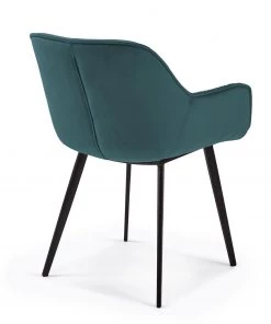 Jack & Alice Armlehnenstuhl Kiana (2er-Set) - Samt / Stahl - Petrol / Schwarz -Deutschland Stühle Verkaufs-Shop 1000274208 210618 10464100042 DETAILS P000000001000274208