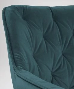 Jack & Alice Armlehnenstuhl Kiana (2er-Set) - Samt / Stahl - Petrol / Schwarz -Deutschland Stühle Verkaufs-Shop 1000274208 210618 10464100043 DETAILS P000000001000274208